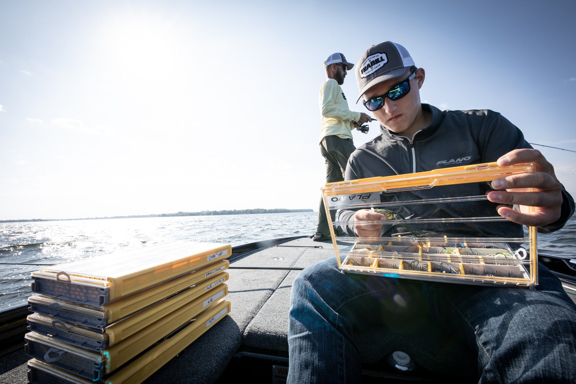 Edge Thin Utility Box 3700 LS Stacked on Boat | Plano®